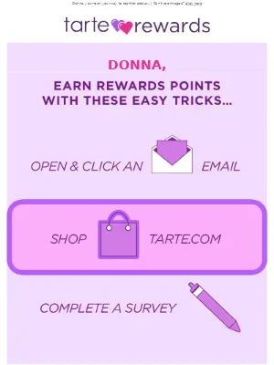Tarte Cosmetics - 6 ways to earn tarte 💜 rewards points