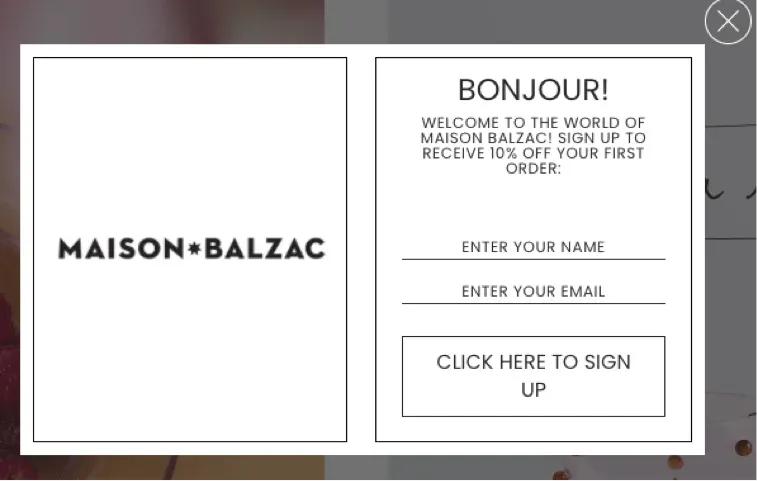 Maison Balzac popup