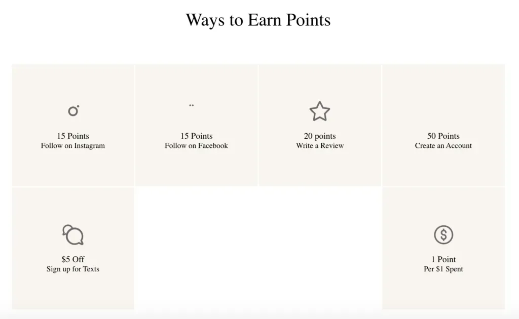 Email Rewards Program - Ways to earn points - SMS sign up