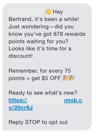 SMS Bonus Reminder Flow - Loyalty Marketing
