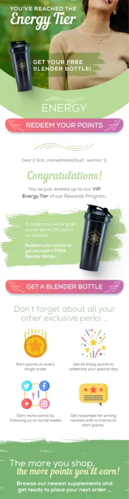 VIP tiers rewards program email campaigns and flows email marketing